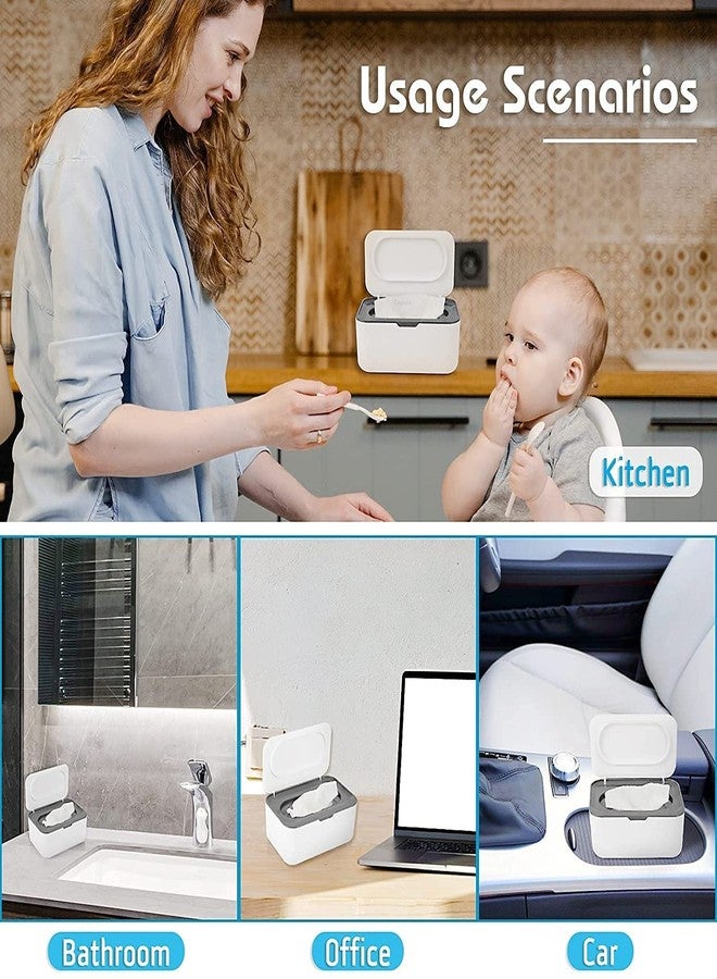 Cazuela ABS Plastic Wet Wipes Dispenser Dustproof Tissue Storage Box Portable Tissue Holder Modern Rectangular Wipe Container With Sealing Design And Lid For Home, Office, Car (Multi Color) - Image 5
